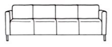 ЕВРО люкс 4 (метал.каркас) четырехместный диван 2240х770х700 ЕВРО люкс 4 (метал.каркас) четырехместный диван 2240х770х700