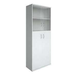 А.СТ-1.7(Белый) Шкаф высокий широкий закрытый со стеклом А.СТ-1.7 (770x365x1975)