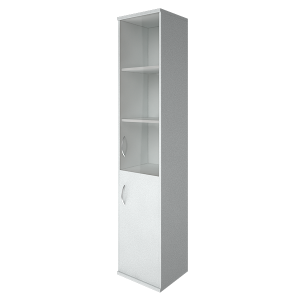 А.СУ-1.2 Пр(Белый) Шкаф высокий узкий закрытый со стеклом А.СУ-1.2 Пр правый (403x365x1975)