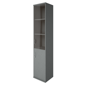 А.СУ-1.2 Пр(Серый) Шкаф высокий узкий закрытый со стеклом А.СУ-1.2 Пр правый (403x365x1975)