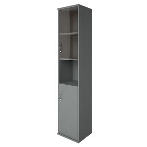 А.СУ-1.4 Пр(Серый) Шкаф высокий узкий закрытый со стеклом А.СУ-1.4 Пр правый (403x365x1975)