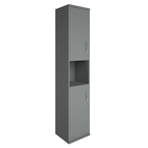 А.СУ-1.5 Л(Серый) Шкаф высокий узкий закрытый с нишей А.СУ-1.5 Л левый (403x365x1975)