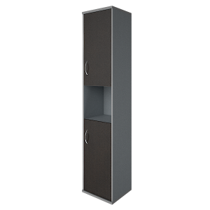 А.СУ-1.5 Пр(Венге/Металлик) Шкаф высокий узкий закрытый с нишей А.СУ-1.5 Пр правый (403x365x1975)