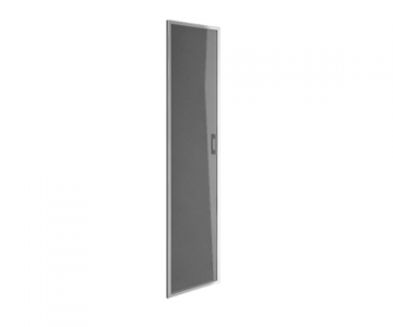 Дверь стеклянная матовая в алюминиевой раме, левая (396x1960x22) Дверь стеклянная матовая в алюминиевой раме, левая (396x1960x22)