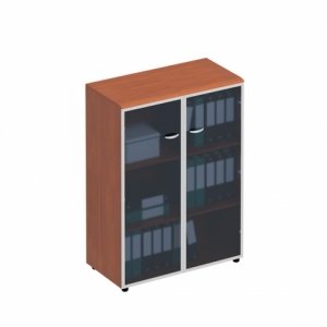 Шкаф для документов средний со стеклянными дверьми в рамке (90x46x120) Шкаф для документов средний со стеклянными дверьми в рамке (90x46x120)