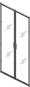 Двери стеклянные в алюминиевой раме высокие (447х20х2016) Двери стеклянные в алюминиевой раме высокие (447х20х2016)