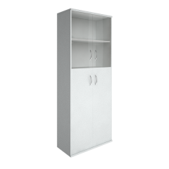 А.СТ-1.7(Белый) Шкаф высокий широкий закрытый со стеклом А.СТ-1.7 (770x365x1975)