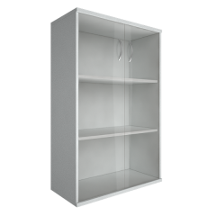 А.СТ-2.4(Белый) Шкаф широкий средний со стеклом 770x365x1200