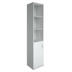А.СУ-1.2 Л(Белый) Шкаф высокий узкий закрытый со стеклом А.СУ-1.2 Л левый (403x365x1975)
