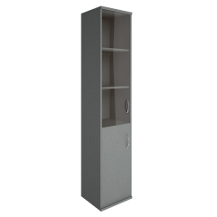 А.СУ-1.2 Л(Серый) Шкаф высокий узкий закрытый со стеклом А.СУ-1.2 Л левый (403x365x1975)