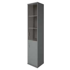А.СУ-1.2 Пр(Серый) Шкаф высокий узкий закрытый со стеклом А.СУ-1.2 Пр правый (403x365x1975)