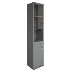 А.СУ-1.4 Л(Серый) Шкаф высокий узкий закрытый со стеклом А.СУ-1.4 Л левый (403x365x1975)